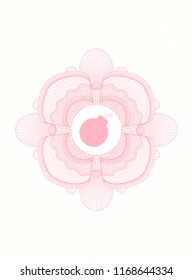 Pink abstract linear rosette with bomb icon inside