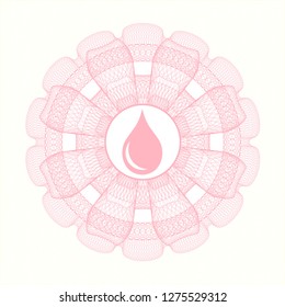 Pink abstract linear rosette with drop icon inside