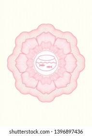 Pink abstract linear rosette with fishbowl with fish icon inside