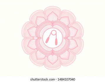 Pink abstract linear rosette with hand gripper icon inside