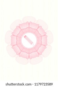 Pink abstract linear rosette with pencil icon inside