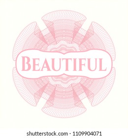  Pink abstract linear rosette with text Beautiful inside