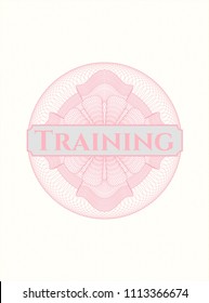  Pink abstract linear rosette with text Training inside