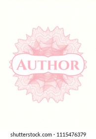  Pink abstract linear rosette with text Author inside