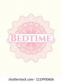Pink abstract linear rosette with text Bedtime inside