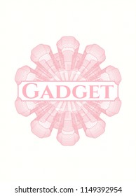 Pink abstract linear rosette with text Gadget inside