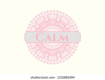 Pink abstract linear rosette with text Calm inside