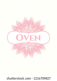 Pink abstract linear rosette with text Oven inside