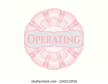 Pink abstract linear rosette with text Operating inside