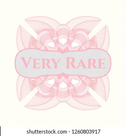 Pink abstract linear rosette with text Very Rare inside