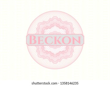  Pink abstract linear rosette with text Beckon inside