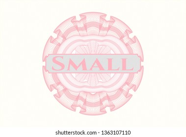 Pink abstract linear rosette with text Small inside