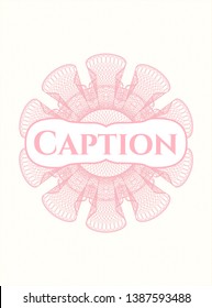 Pink abstract linear rosette with text Caption inside