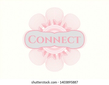 Pink abstract linear rosette with text Connect inside