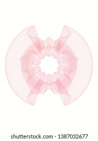 Pink abstract linear rosette. Vector Illustration. Detailed.