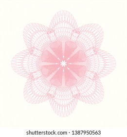 Pink abstract linear rosette. Vector Illustration. Detailed.
