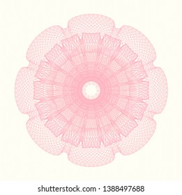 Pink abstract linear rosette. Vector Illustration. Detailed.