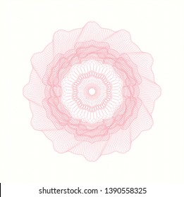 Pink abstract linear rosette. Vector Illustration. Detailed.