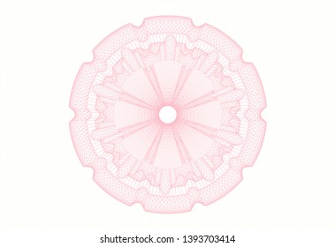 Pink abstract linear rosette. Vector Illustration. Detailed.