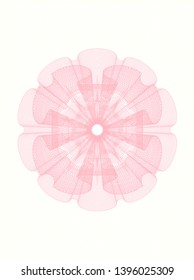 Pink abstract linear rosette. Vector Illustration. Detailed.