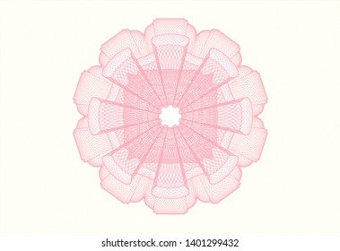 Pink abstract linear rosette. Vector Illustration. Detailed.