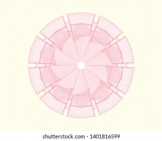 Pink abstract linear rosette. Vector Illustration. Detailed.