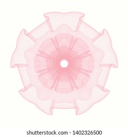 Pink abstract linear rosette. Vector Illustration. Detailed.