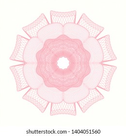 Pink abstract linear rosette. Vector Illustration. Detailed.