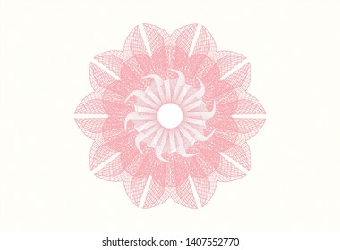 Pink abstract linear rosette. Vector Illustration. Detailed.