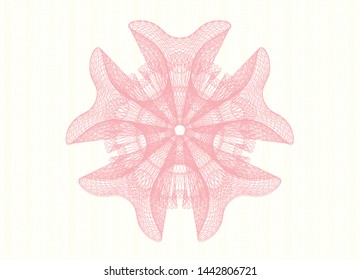 Pink abstract linear rosette. Vector Illustration. Detailed.