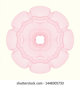 Pink abstract linear rosette. Vector Illustration. Detailed.
