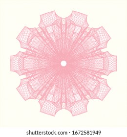 Pink abstract linear rosette. Vector Illustration. Detailed.