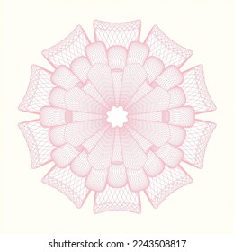 Rosette lineal abstracto rosa. Ilustración vectorial. Detallado. 