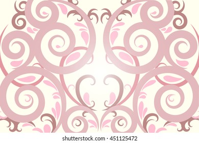 Pink abstract lines and swirl vector background