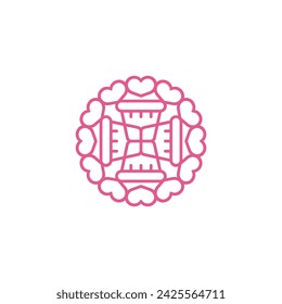 Pink abstract logo monoline vector