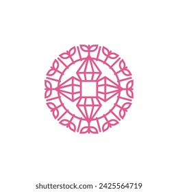 Vector monoline del logotipo abstracto rosado