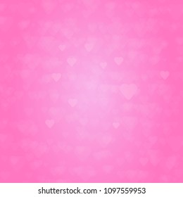 Pink abstract love shape light bokeh effect background