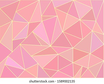 Pink abstract low poly background. Vector stock  illustration for poster