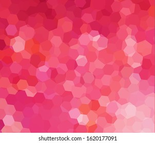 Pink Abstract Mosaic Background with Hexagon pattern, Vector illustration.
