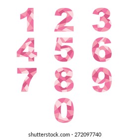 Pink abstract numbers.