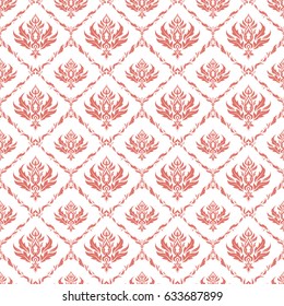 Pink abstract ornament, vector seamless pattern of abstract decorative elements.
