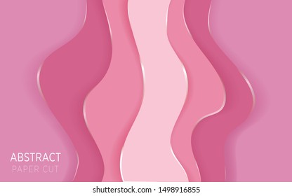 pink abstract paper cut slime background,can be used in cover design, poster, flyer, book design, website backgrounds or advertising. vector illustration.