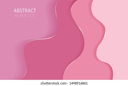 pink abstract paper cut slime background,can be used in cover design, poster, flyer, book design, website backgrounds or advertising. vector illustration.