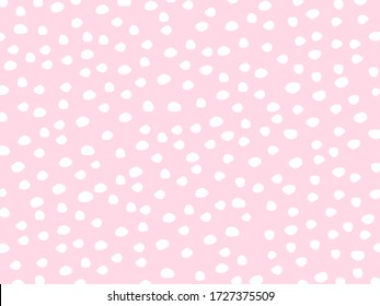 Pink abstract pattern. Polka dot pink vector pattern.  Brush stroke circle polka dot pink vector pattern. 