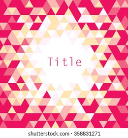 Pink Abstract Pattern - Triangle and Square pattern. Geometric pattern,triangle design template. Background.