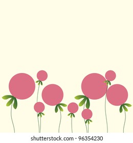 Pink abstract plants vector