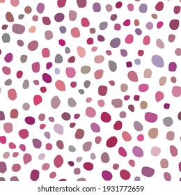 Pink Abstract Random Fun. Seamless Holiday Icon. Vector Spot Polkadot. Pink Happy Polka Background. Halftone Ink Dot Splotch. Small Color Dot. Pink Vector Christmas Frame. White Pattern Baby Bubble.