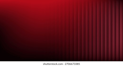 Gradiente rojo abstracto rosado sobre un fondo negro con rayas de vidrio brillante y ondas suaves, creando un simple distorsionado