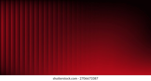 Gradiente vermelho abstrato rosa em um fundo preto com listras de vidro brilhante e ondas suaves, criando um simples abstrato distorcido