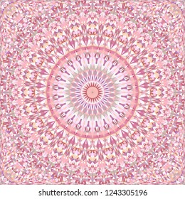 Pink abstract repeating triangle mosaic tile kaleidoscope mandala wallpaper pattern - geometric vector background graphic design
